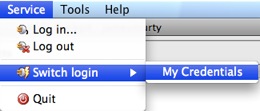 Switch login menu item